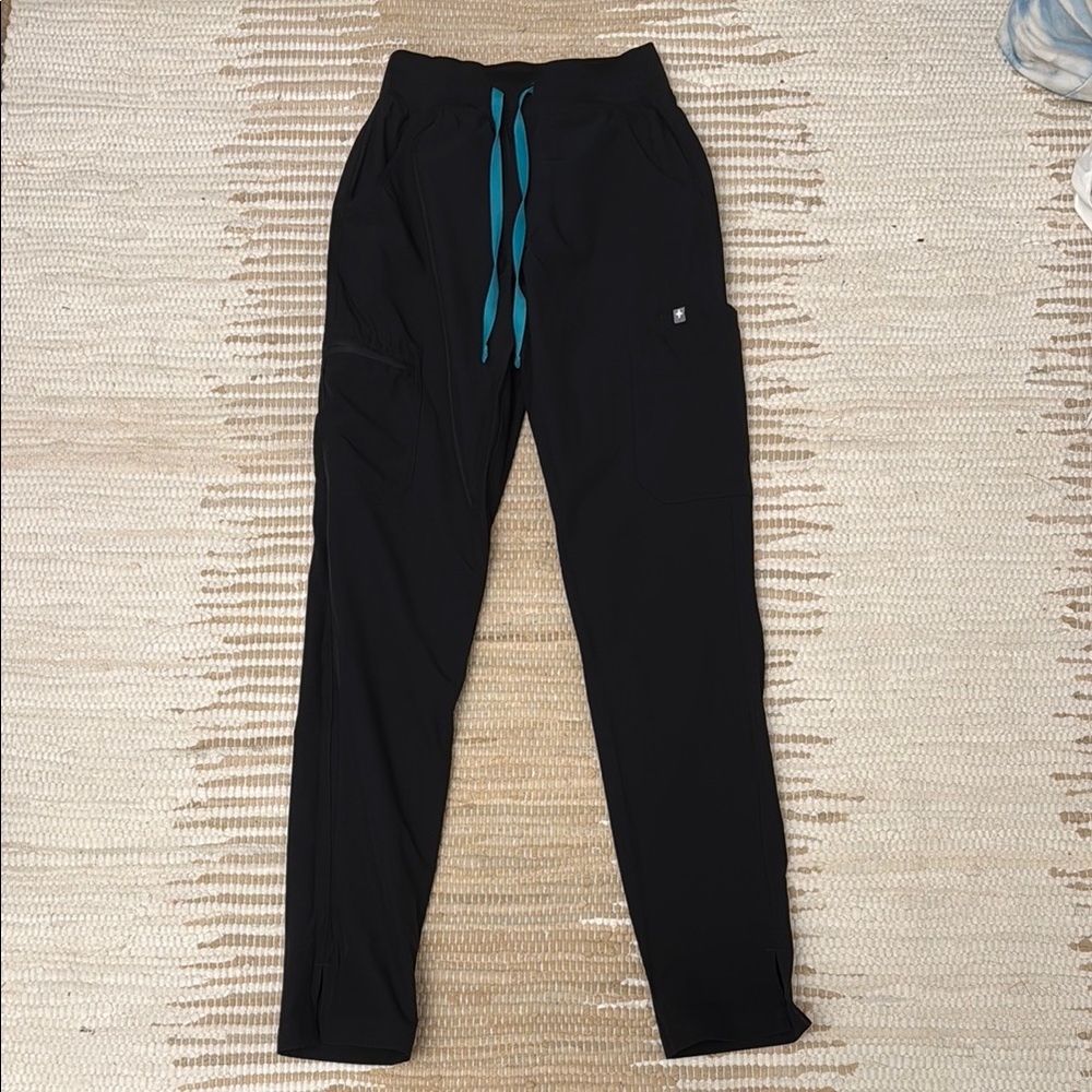 Women's Black Freex Lined Yola High Waisted - Skinny Scrub Pants - XXS Tall